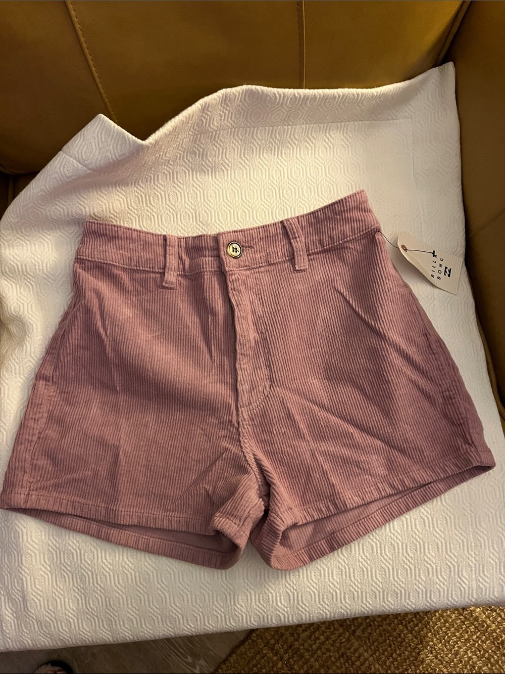 Billabong Women’s High-Waist Corduroy Shorts in Mauve